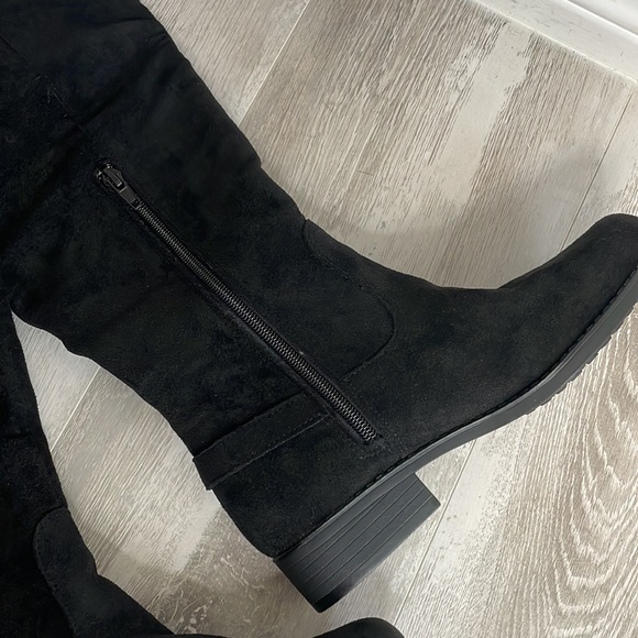 NIB American Rag Darra Black Micro Fabric Suede Tall Riding Boots - Picture 6 of 7